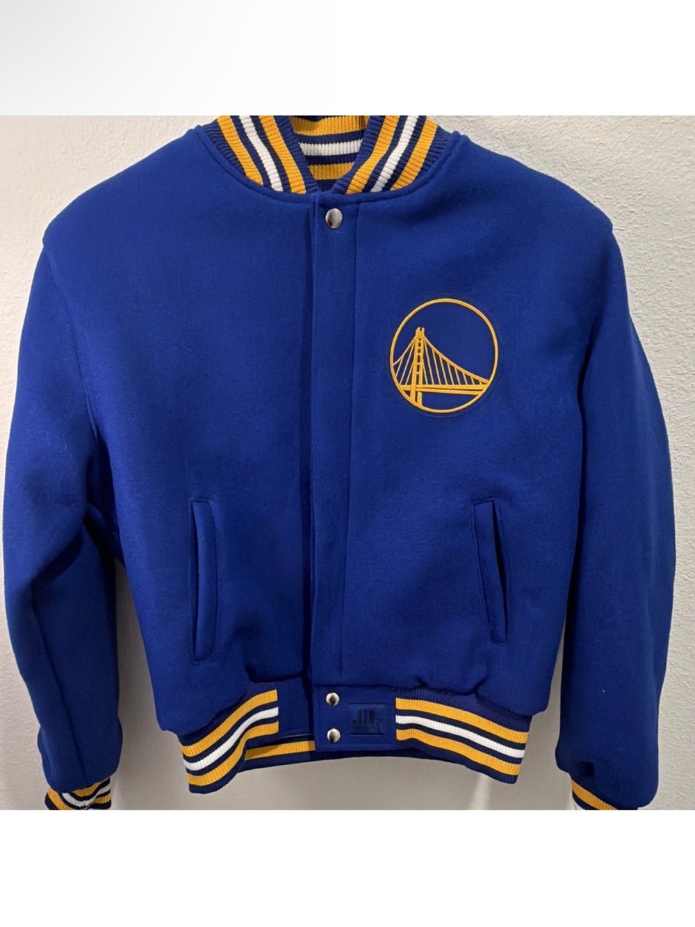 Jh design NBA Golden State Warriors Varsity Jacket   Size Small